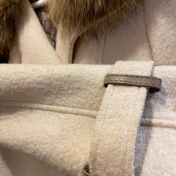 Soia & Kyo Cream Trench Coat with Faux Fur Collar - Picture 3 of 3